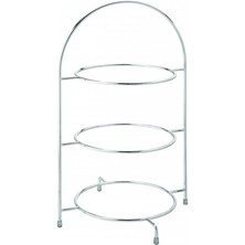 Chrome Plate Stand 3 Tier 43cm To Hold 3 X 25cm Plates