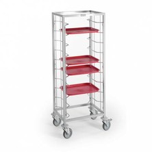 Tray Clearing Trolley 20 Tray Double 109 X 40.5 X 150cm