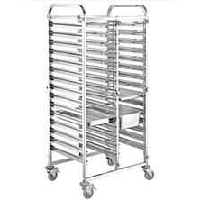 Racking Trolley S/S GN1/1 Twin Column 30 Level 740mm (w) X 550mm (d) X 1710mm (h) Self Assembly