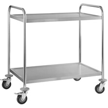 Serving Trolley 2 Tier S/S 81cm (w) X 46cm (d) X 85cm (h) Self Assembly