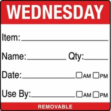 Removable Food Rotation Label (Roll 500) Wednesday