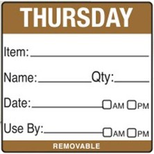 Removable Food Rotation Label (Roll 500) Thursday
