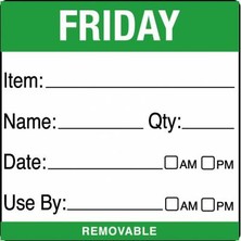 Removable Food Rotation Label (Roll 500) Friday
