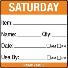 Removable Food Rotation Label (Roll 500) Saturday