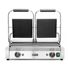 Hendi Double Ribbed Contact Grill 57cm (w) X 37cm (d) X 21cm (h)