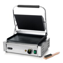 Hendi Large Ribbed Top Contact Grill 43cm (w) X 37cm (d) X 21cm (h)