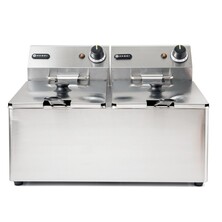 Hendi Twin Tank Electric Fryer 2 X 8ltr - 55cm (w) X 43cm (d) X 34.5cm (h)