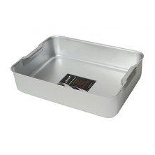 Deep Roasting Pan Aluminium With Built In Handles 47cm X 36cm X 10cm (External)