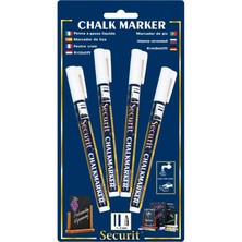Chalk Marker White 1 - 2mm Round Tip (Pack Of 4)