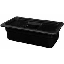 Food Pan Gastronorm Polycarbonate GN1/3 32.5cm X 17.6cm X 10cm Deep Black