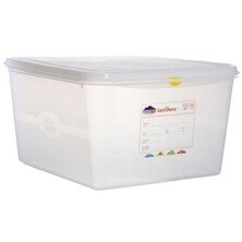 Gastronorm Food Storage Container With Lid And Colour Coded Clips GN 2/3 20cm Deep 19 Ltr