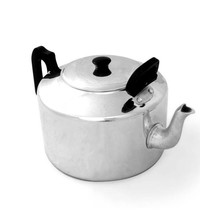 Tea Pot Aluminium Black Plastic Handle 8pt