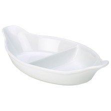 Genware Porcelain Divided Vegetable Dish 28cm (Box Of 4)