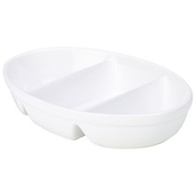 Genware Porcelain 3 Division Oval Dish 24cm (Box Of 4)