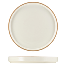 GenWare Kava White Stoneware Presentation Plate 25cm (Box Of 6)