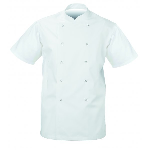 Scholar Chefs Jacket Press Stud Fastening **Short Sleeves**