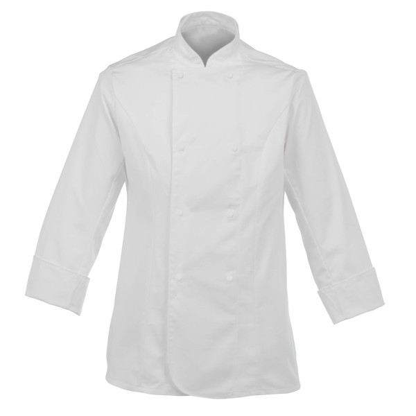 Ladies Chefs Jacket White With Capped Studs