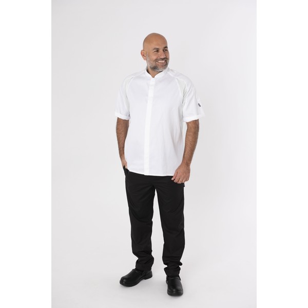 Le Chef DE128B Cool And Light SB Jacket White With White Panels
