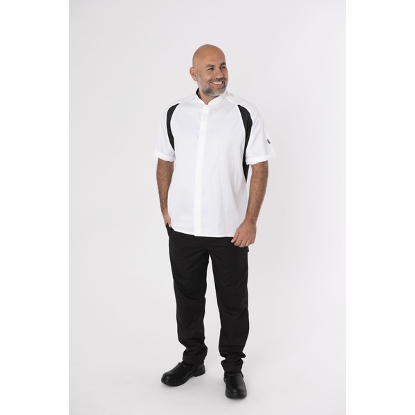 Le Chef DE128A Cool And Light SB Jacket White With Black Panels