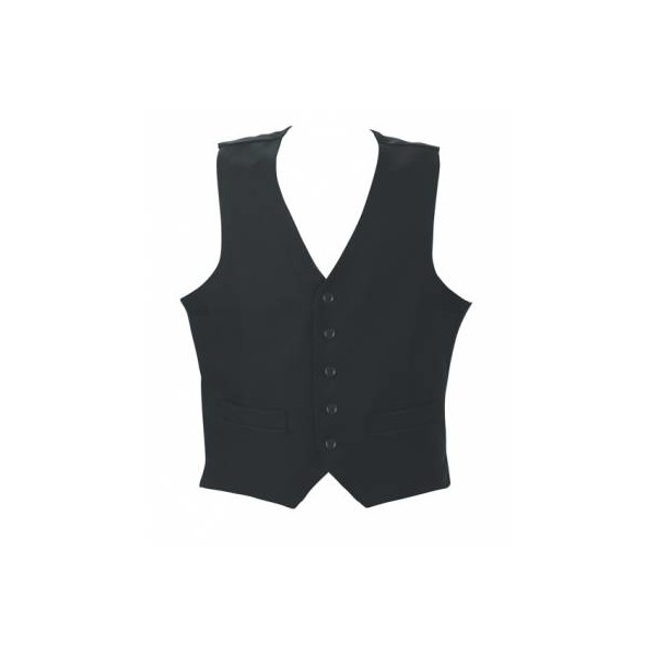 Waistcoat Gents Black Polyester With Black Buttons