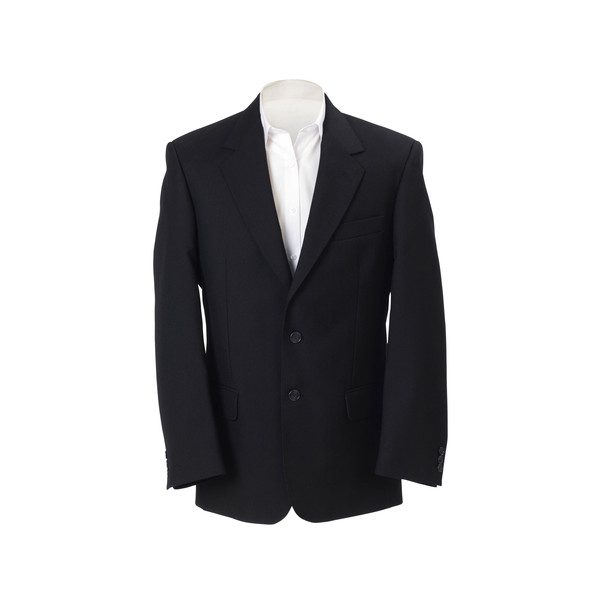 Jacket Black Single Breasted Tailored Fully Lined Poly/Wool Worsted