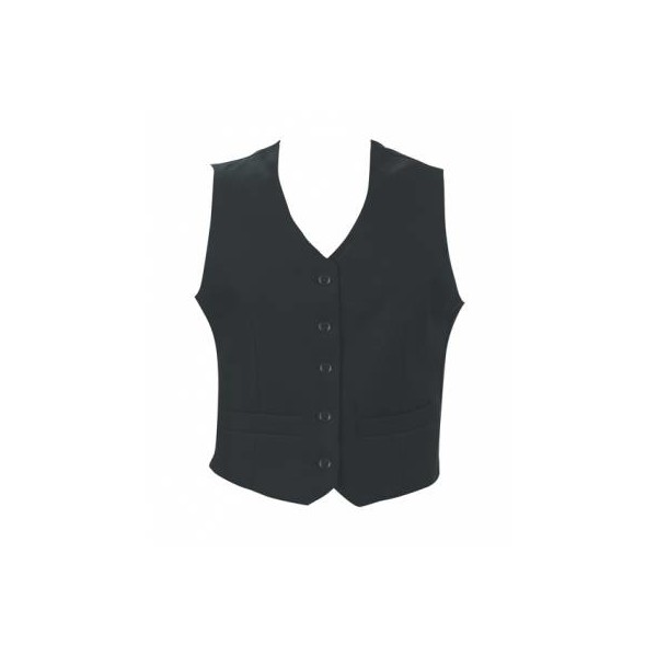 Waistcoat Ladies Black Polyester With Black Buttons