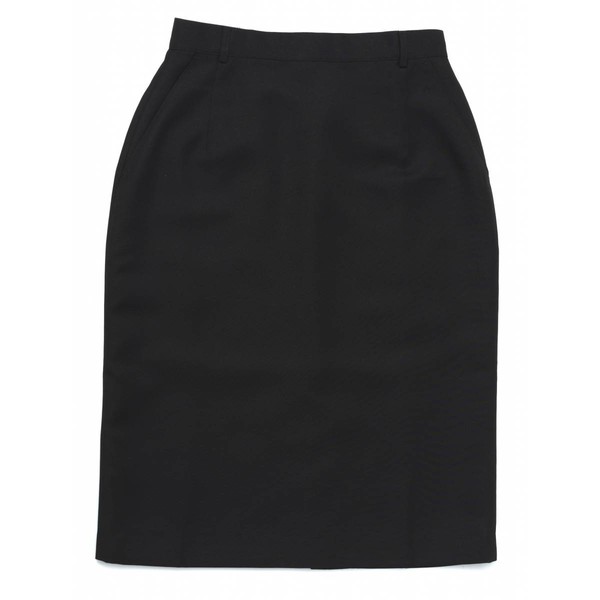 Skirt Black Straight With Lining & Pocket Polyester