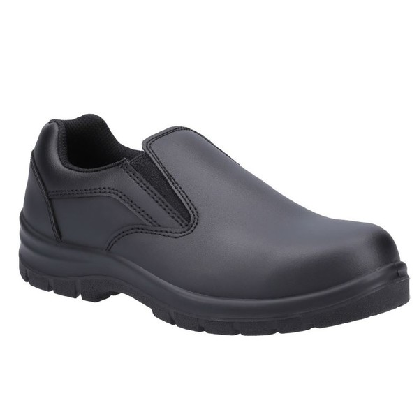 Ladies Black Leather Protective Shoe Slip On