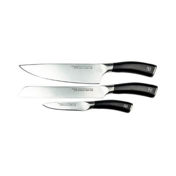 Rockingham Forge Equilibrium 3 Piece Set Paring, Bread And Chefs Knives