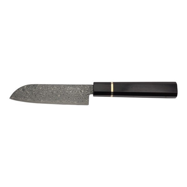 Katana Saya Smoke Ebony Wood Handled Santoku Knife 12cm (KSM-01)