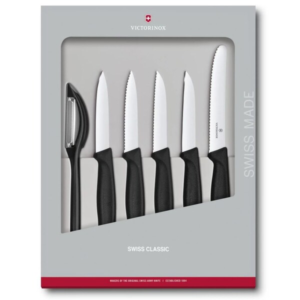 Victorinox Plastic Handle Set Of 6 Parers & Peeler