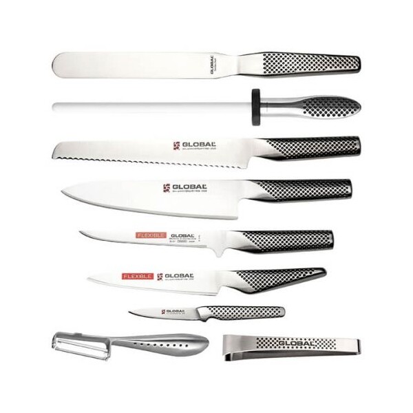 Global 10 Piece Knife Set In Canvas Roll Case Limited Edition