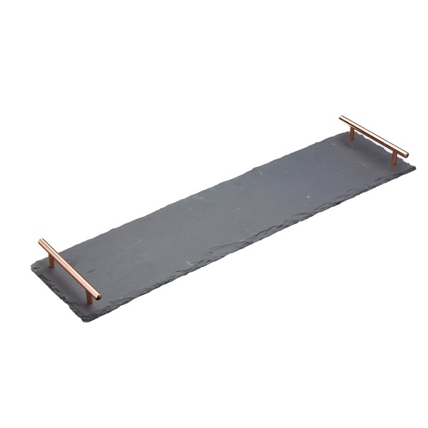 Slate Platter With Copper Handles 60cm X 15cm