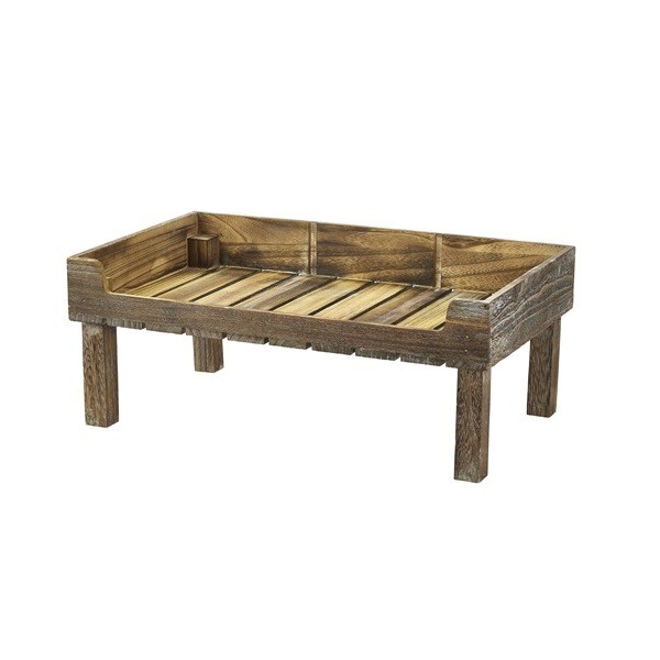 Rustic Wooden Display Crate On Legs 53cm X 32cm X 21cm