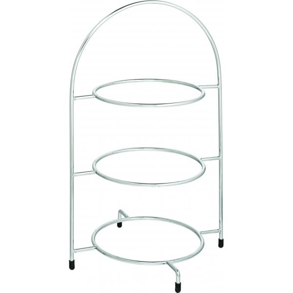 Chrome Plate Stand 3 Tier 42cm To Hold 3 X 23cm Plates