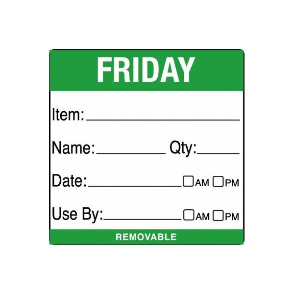 Removable Food Rotation Label (Roll 500) Friday