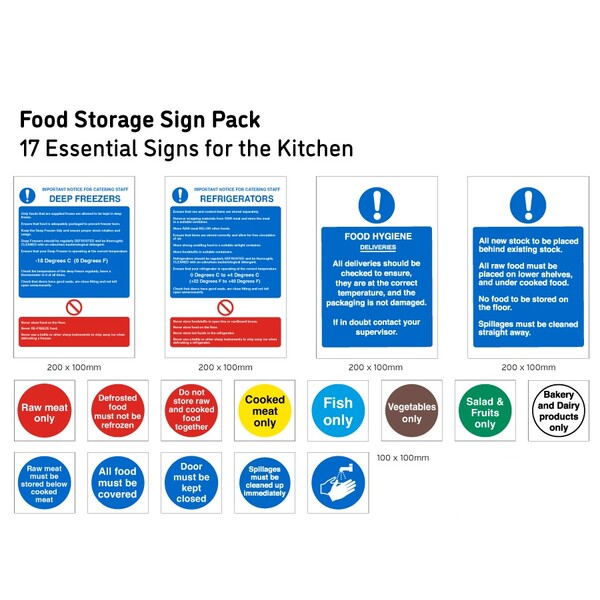 Hygiene Sign Catering Pack Food Storage