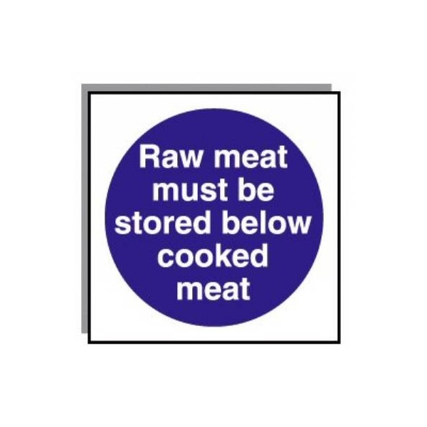 Food Hygiene Sign Raw Meat Must Be Stored Below Cooked Meat