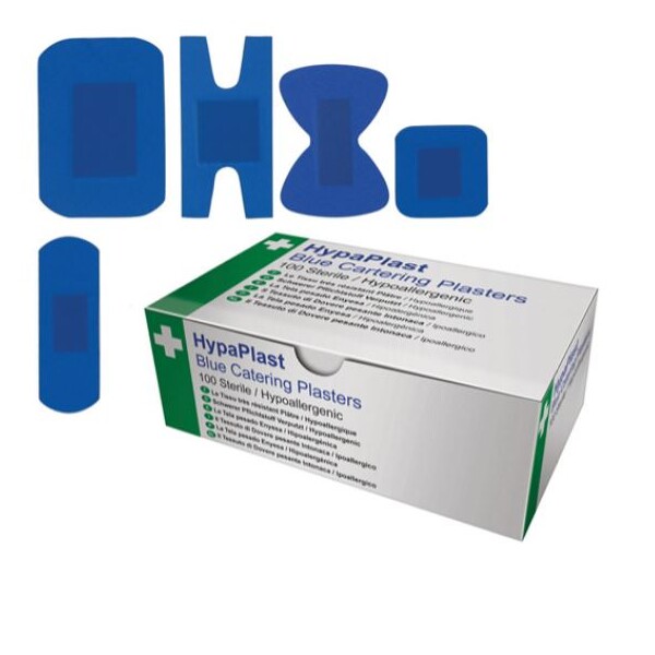 Blue Detectable Plasters 5 Assorted Types (Box Of 100)
