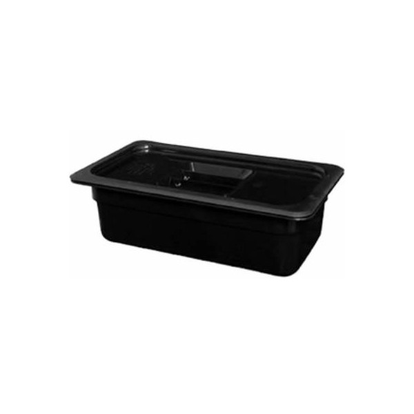 Food Pan Gastronorm Polycarbonate GN1/3 32.5cm X 17.6cm X 10cm Deep Black