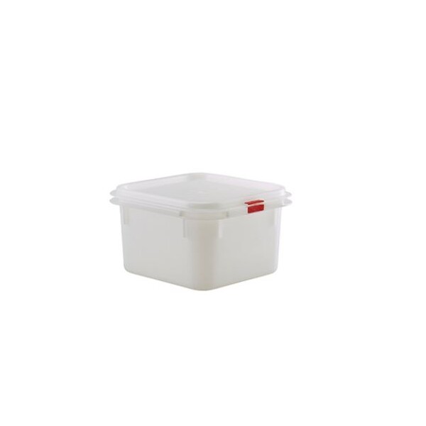 Gastronorm Food Storage Container With Lid And Colour Coded Clips GN 1/6 10cm Deep 1.9 Ltr