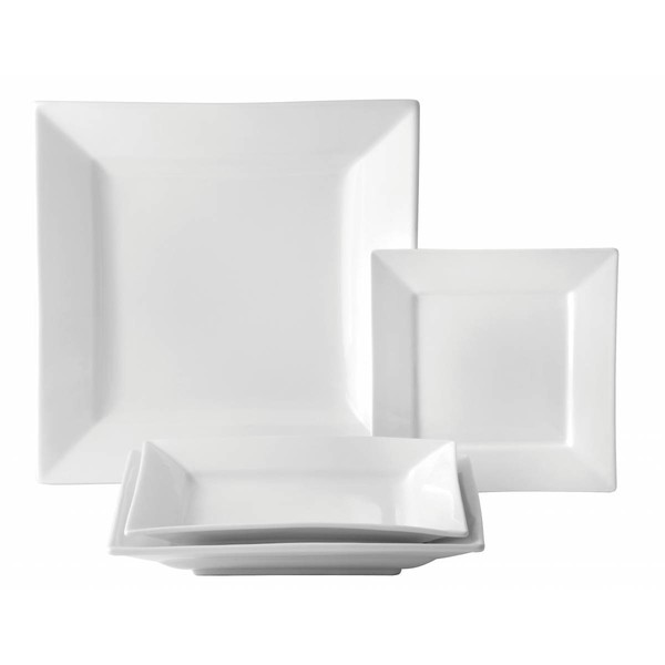 Anton Black Fine China Matrix Deep Square Plate 23cm (Box of 6)