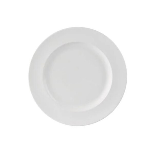 Simply White Porcelain Wide Rim Plate 25.5cm (Box Of 6)