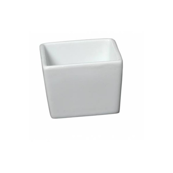Genware Porcelain Square Dish 8.5cm X 5.5cm (Box of 6)