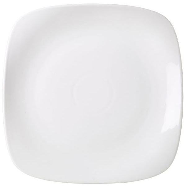 Genware Porcelain Rounded Square Plate 27cm (Box of 6)