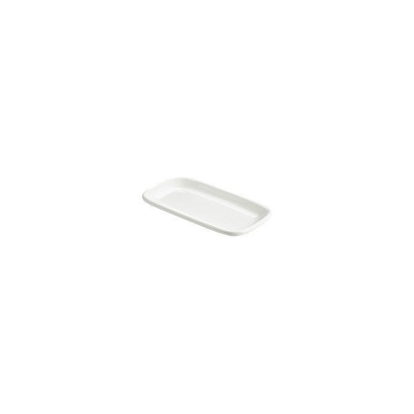 Genware Porcelain Rectangular Rounded Edge Plate 19.5cm X 10cm (Box of 6)