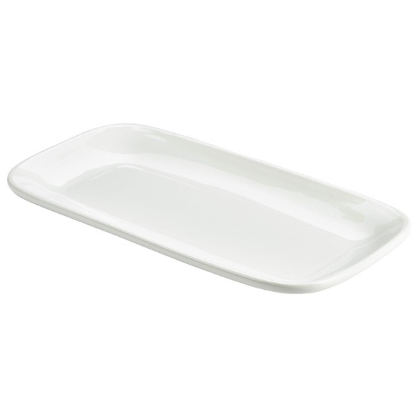 Genware Porcelain Rectangular Rounded Edge Plate 35cm x 18.5cm (Box of 3)