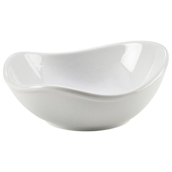 Genware Porcelain Organic Triangular Bowl 15cm X 14.3cm X 6.1cm (Box of 6)