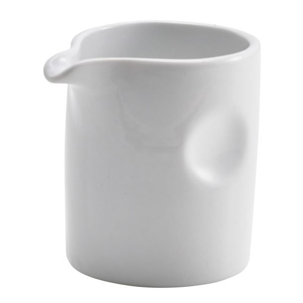 Genware Porcelain Pinched Solid Milk Jug 8.5cl / 2.99oz (Box Of 12)