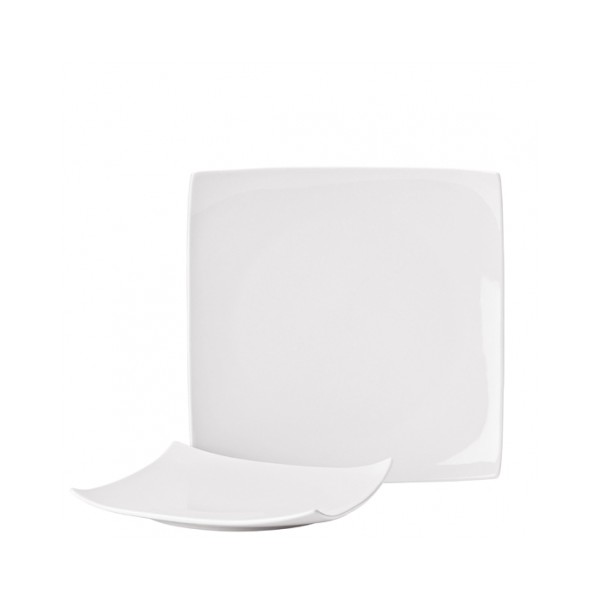 Pure White Porcelain Square Plate 20.5cm (Box of 18)